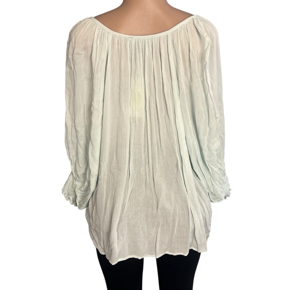 Karen Kane Pale Blue Long Sleeve Blouse - Picture 5 of 9
